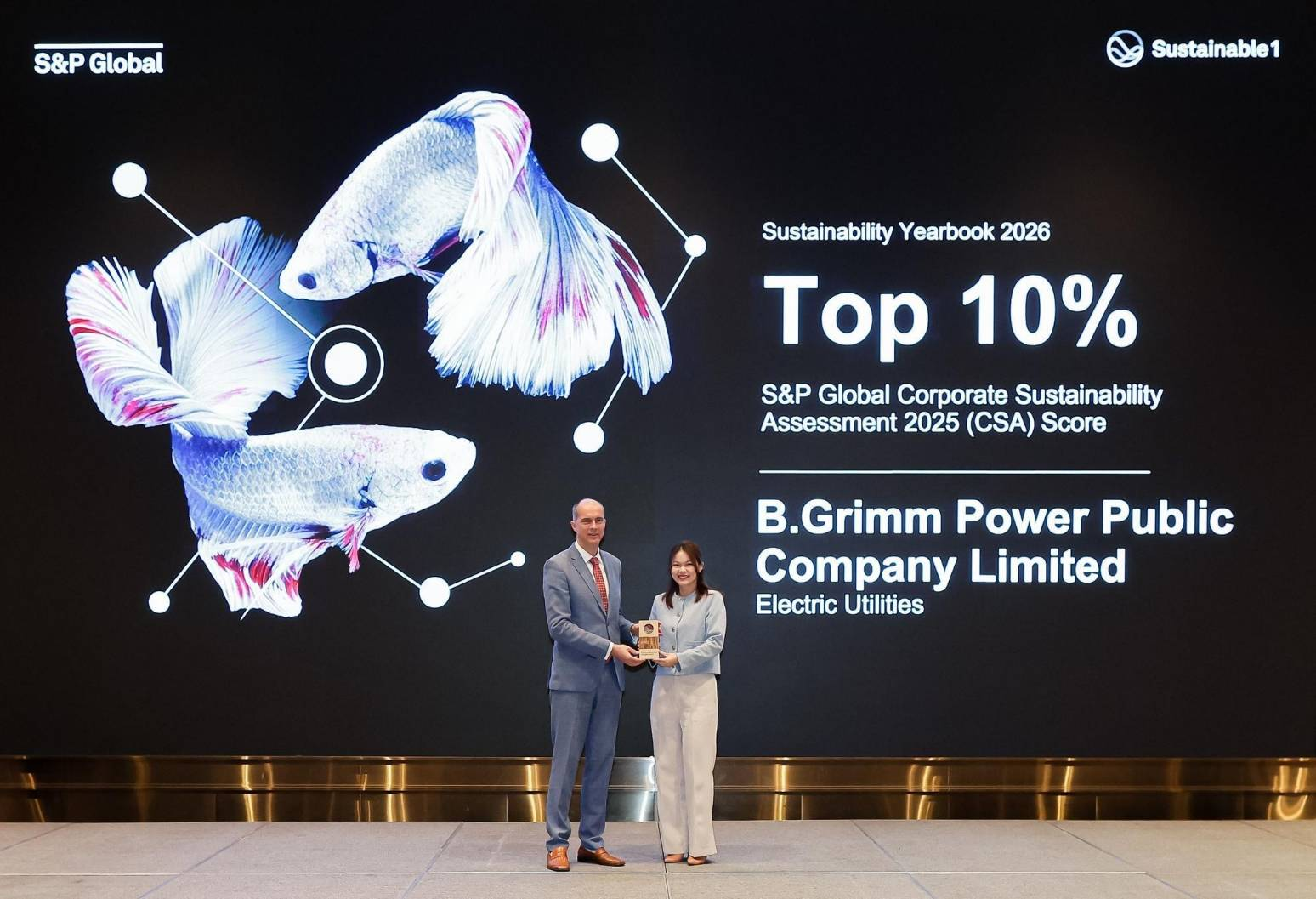 บี.กริม เพาเวอร์ ตอกย้ำผู้นำพลังงานยั่งยืนระดับสากลติด Top 10 % S&P Global Sustainability Yearbook 2026 ต่อเนื่อง 5 ปีซ้อน